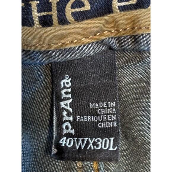 Prana Axiom Blue Mens Jeans Straight Organic Cotton Stretch Size 40x30 M41173002 - Picture 9 of 11